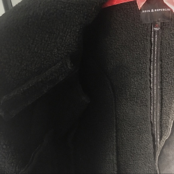 Rock & Republic Shearling Moto Jacket Tiny Fit XXS - Picture 5 of 6